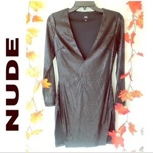 NUDE Sequined Black Mini Dress 👗